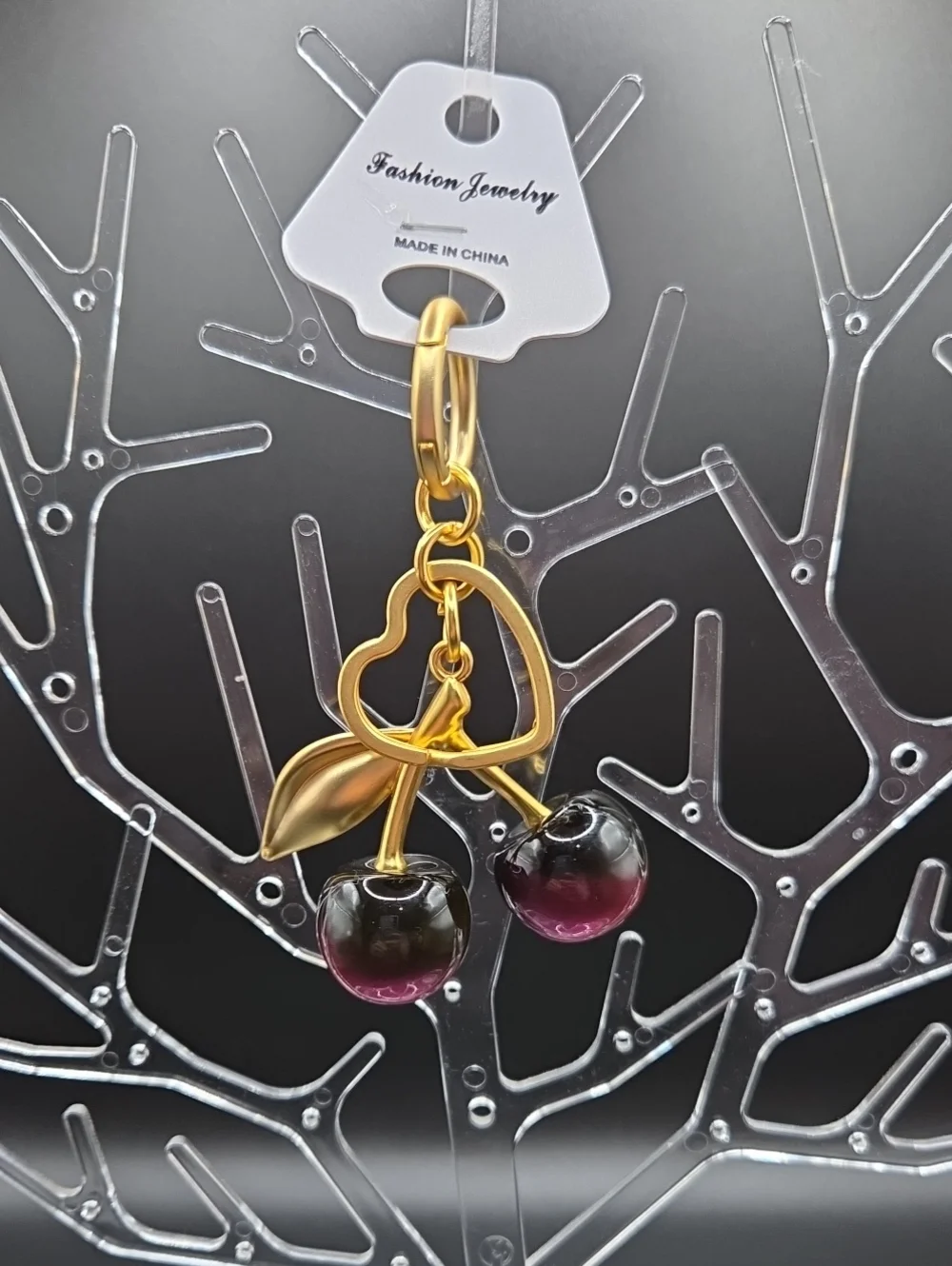 New Black And Two Tone Cherry Bag Charm
